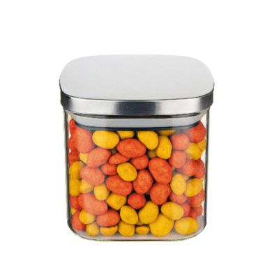 Pote de Vidro Euro Home Slim 650ml Tampa Inox