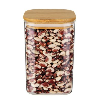 Pote Quadrado Slim Euro Home Vidro 1,1L
