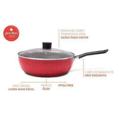 Panela Wok Brinox Garlic Antiaderente 4,1L 28cm