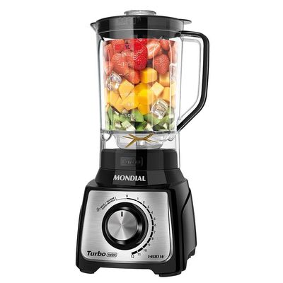 Liquidificador Mondial Turbo Inox L-1400 1400W Preto / 220
