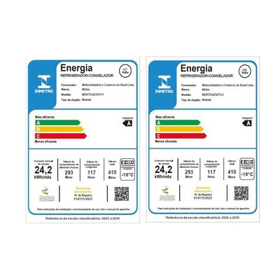 Refrigerador Cycle Defrost Duplex RT554 410L Inverter Midea Branca Branco / 110