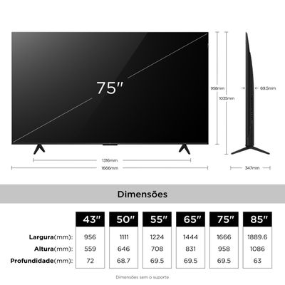 Smart TV 75 4K QLED TCL Google TV