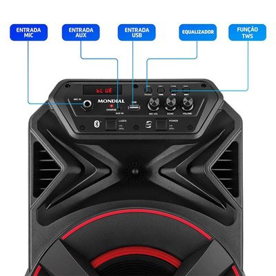 Caixa de Som Amplificada Mondial XSound CM-300-N
