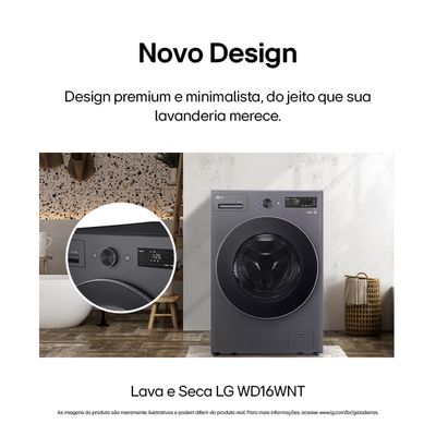 Lava e Seca LG WD16GNTS6 16kg/10kg Black Inox Inox / 220