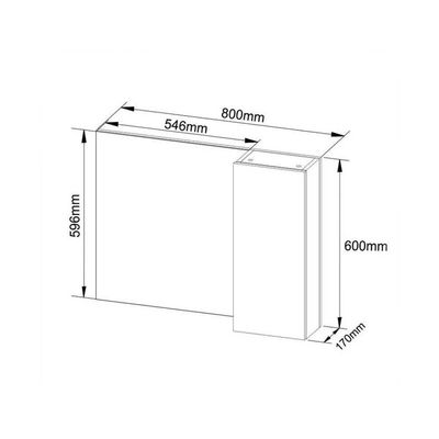 Conjunto Banheiro Balcão Suspenso BN3601 s/ Cuba 80cm e Armário c/Espelho BN3602 Branco Tecno Mobili
