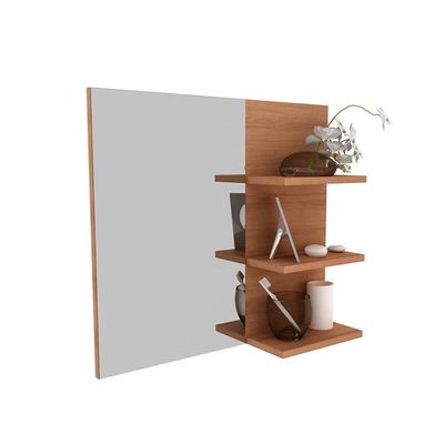 Conjunto Banheiro Balcão Suspenso BN3601 s/ Cuba 80cm e Armário c/Espelho BN3608 Branco Tecno Mobili