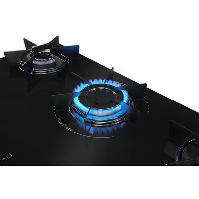 Cooktop Mueller 5 Bocas com Ultra Chama, Mesa de Vidro e Acendimento Superautomático, MCG5BB, Preto Bivolt