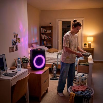 Caixa de Som Bluetooth Potente 250W Portátil com Alça e Viva Voz Preta