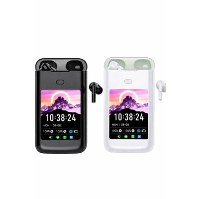 Fone de Ouvido Bluetooth com Power Bank 5000mAh, Tela LED e Bluetooth 5.3 – Fone com Case Carregadora - Cor:Preto