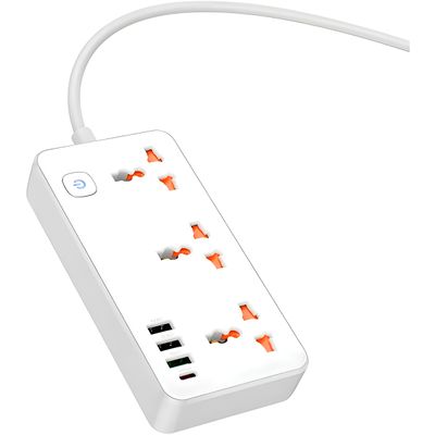 Extensão Multifuncional 3 Tomadas com USB-C e USB Rápido 30W Bivolt Segurança e Potência