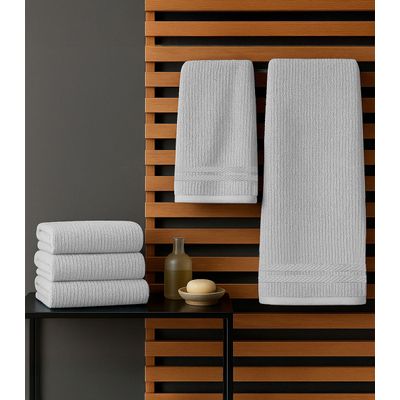 Kit Toalha De Rosto E Banho Algodão Rovitex Home Cinza UN / Cinza