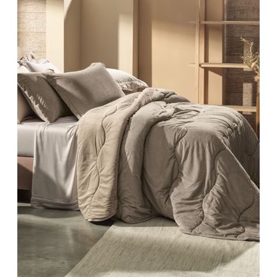 Edredom Solteiro Blend Sense Peluciado Altenburg Bege UN / Bege