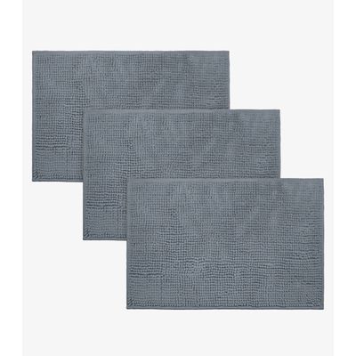 Kit 3 Tapetes Pipoca Bolinha Toque Macio Rovitex Home Cinza UN / Cinza