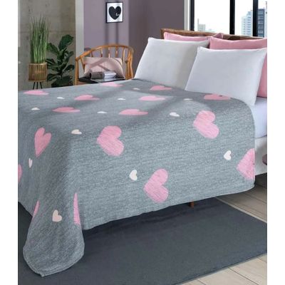 Manta Flannel Casal Lar E Lazer Cinza UN / Cinza