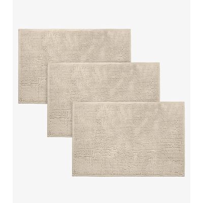 Kit 3 Tapetes Pipoca Bolinha Toque Macio Rovitex Home Bege UN / Bege