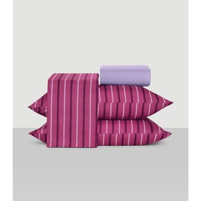 Jogo De Cama King 4 Peças Lar E Lazer Rosa UN / Rosa