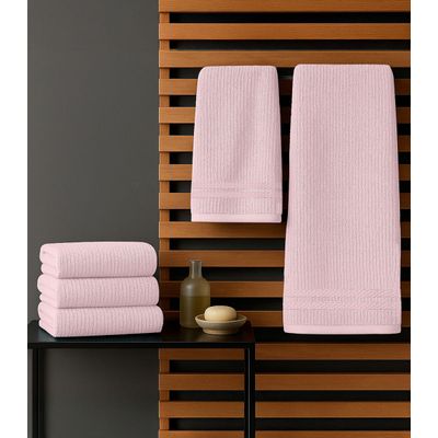 Kit Toalha De Rosto E Banho Algodão Rovitex Home Rosa UN / Rosa