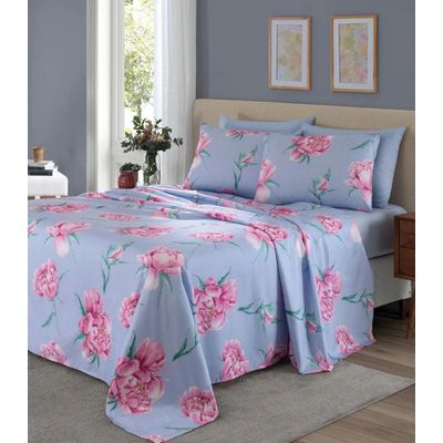 Jogo De Cama Solteiro 3 Peças Lar E Lazer Azul UN / Azul