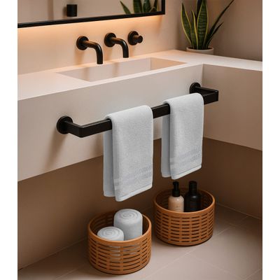Kit 2 Toalhas De Rosto De Algodão Rovitex Home Cinza UN / Cinza