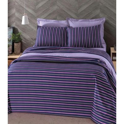 Jogo Capa de Edredom Solteiro 2 Peças Lar e Lazer Roxo UN / Roxo