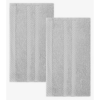 Kit 2 Toalhas De Rosto De Algodão Rovitex Home Cinza UN / Cinza