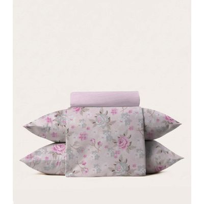 Jogo De Cama 4 Peças Supercal Queen Corttex Rosa UN / Rosa