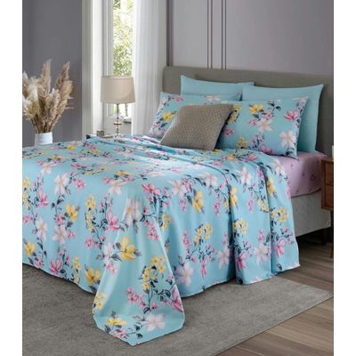 Jogo De Cama King 4 Peças Lar E Lazer Azul UN / Azul