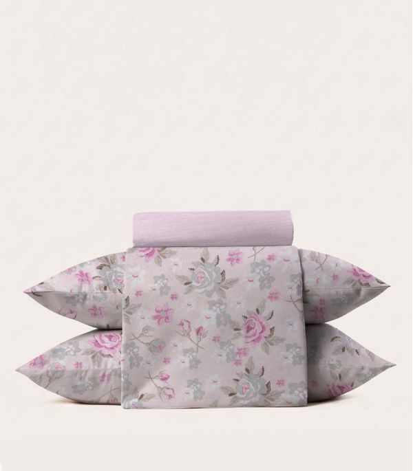 Jogo De Cama 4 Peças Supercal Casal Corttex Rosa UN / Rosa