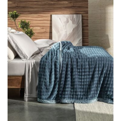 Cobertor King Desert Peluciado Altenburg Azul UN / Azul