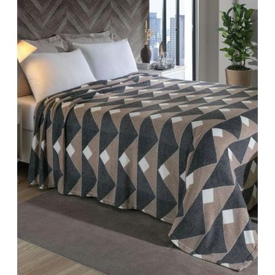 Manta Flannel Casal Lar E Lazer Marrom UN / Marrom