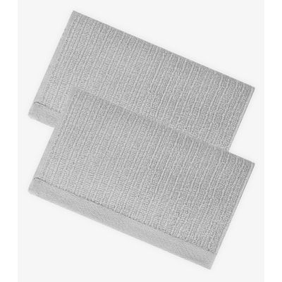 Kit 2 Toalhas De Rosto De Algodão Rovitex Home Cinza UN / Cinza