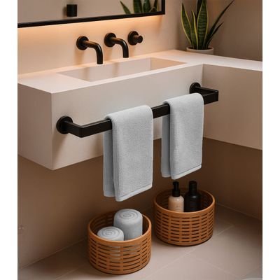 Kit 2 Toalhas De Rosto De Algodão Rovitex Home Cinza UN / Cinza