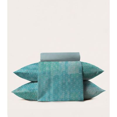 Jogo De Cama 4 Peças Supercal Queen Corttex Verde UN / Verde