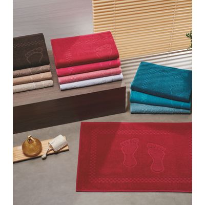 Toalha De Piso Pezinho Em Jacquard Appel Rosa UN / Rosa