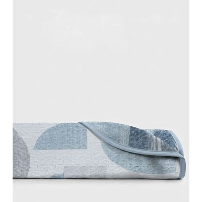 Colcha Dupla Face Queen 150 Fios Camesa Azul UN / Cinza