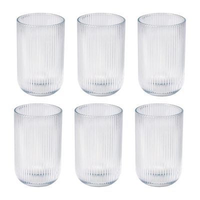 Conjunto de 6 Copos Altos com Listras 450 ml