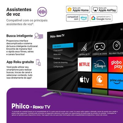 Smart Tv Led 50" Roku Tv P50crb 4K Philco Bivolt
