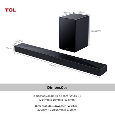 Soundbar TCL Q65H 580W 5.1 Canais Bluetooth Atmos