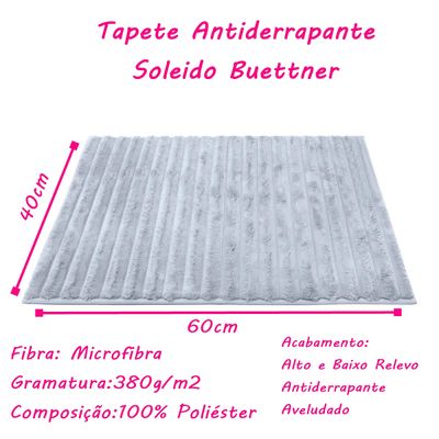 Tapete Buettner Microfibra 100% Poliéster Antiderrapante Soleido 40x60cm Chumbo