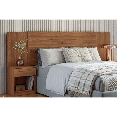 Painel Cama Box Madeirado Casal/Queen Havana Plus 2Mesas 2Gavs Jatoba/Atacama-Santos Andirá