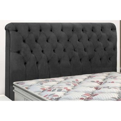 Cabeceira Cama Box Estofada Solteiro Imperatriz Suede Cinza - Simbal