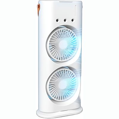 Mini Climatizador Duplo de Mesa USB 3 Velocidades 600ml Silencioso Compacto Branco