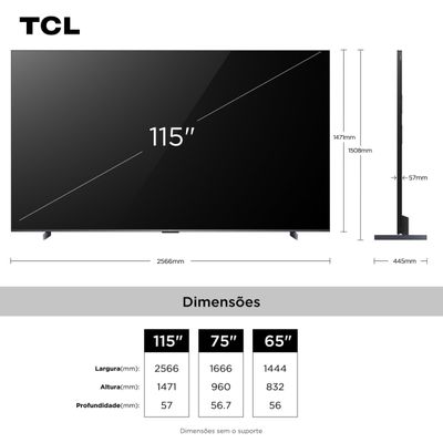 Smart TV 115 4K TCL 115C7K QD- Mini LED