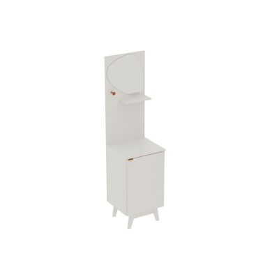 Conjunto de Banheiro c/ Pés BN3684 s/ Cuba c/ 1 Porta e Espelho Branco - Tecno Mobili
