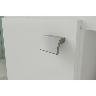 Bancada de Banheiro Balcão Suspenso Lótus/Bia c/ Cuba 55cm e Armário c/ Espelho Branco/Preto - MGM