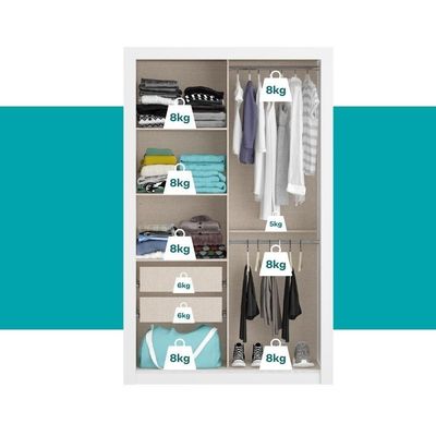 Guarda Roupa Solteiro 2 Portas De Correr Vivacce Carraro Branco C/ Freijó