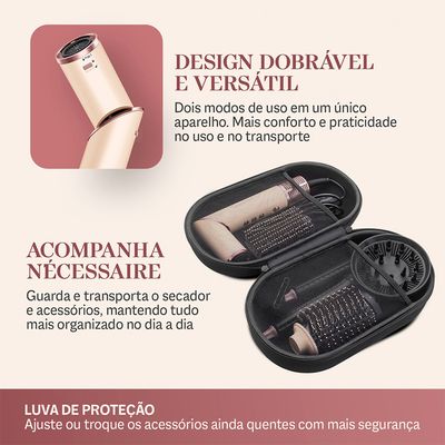 Secador de Cabelo 5 Em 1 1500W Mondial Rosa 127V