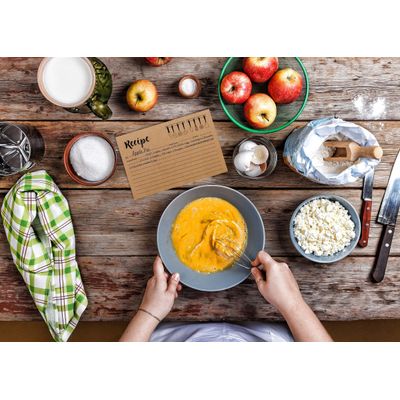 Cartões de Receita 10x15 cm (50 Un.), Cartão Premium Grosso Dupla Face Kraft Moderno — Casamentos, Chá de Noiva e Chá de Bebê - Inkdotpot 15,24 Cm × 10,16 Cm / Marrom