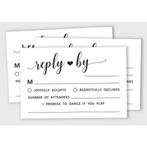 50 Cartões RSVP Vazios com Envelopes Brancos - para Casamento, Jantar de Ensaio, Chá de Bebê, Chá de Noiva, Noivado - Inkdotpot