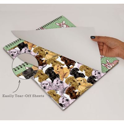 Bloco de Papel para Scrapbook 25 Folhas Estampa de Cães Lado Único Papel Cartão Colorido - Inkdotpot 30,48 Cm × 30,48 Cm / Multicolorido